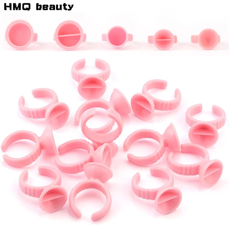 Eyelash Extension Permanent - 100 piezas anillos de pegamento desechables